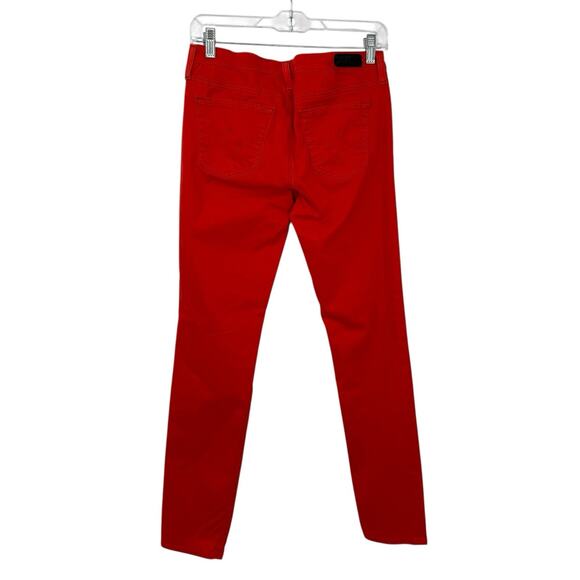 AG Adriano Goldschmied The Stilt Cigarette Leg Jeans Red Orange Women size 28R - Picture 2 of 13
